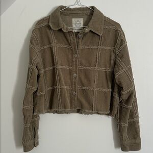 Stoosh Green Corduroy Cropped Jacket